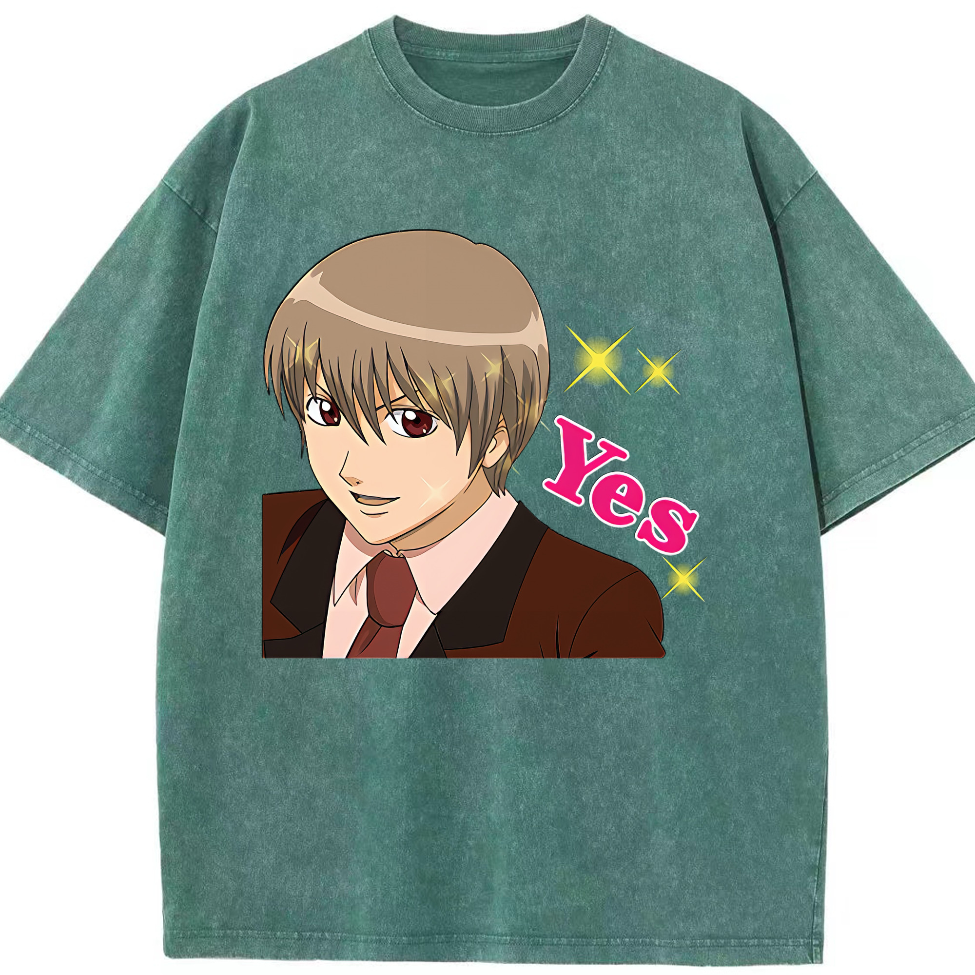 （画像用） ぎんたま 坂田銀時（さかたぎんとき） 神楽 志村新八（しむら しんぱち） GINTAMA Sakata Gintoki Kagura Shimura Shinpachi 綿100% ヴィンテージ風 半袖Tシャツ（フロントプリント）